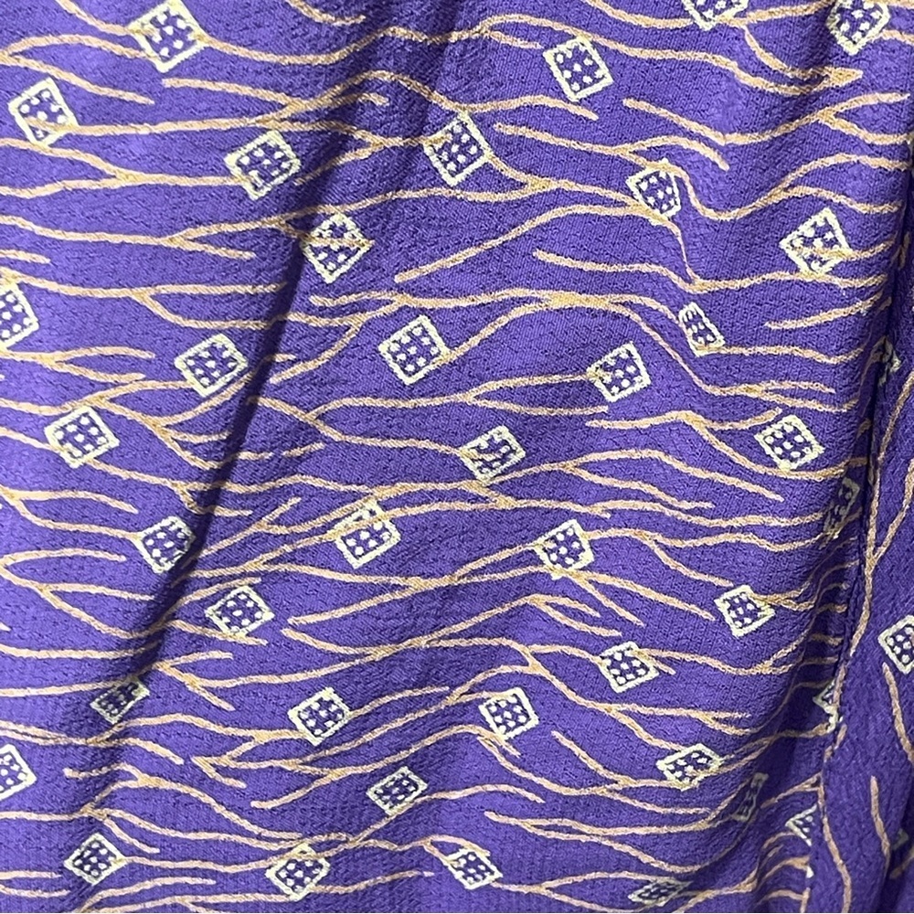 VTG M Polo Tsuru Rayon Kimono Women’s One Size Purple Black Floral Reversible - Picture 3 of 7
